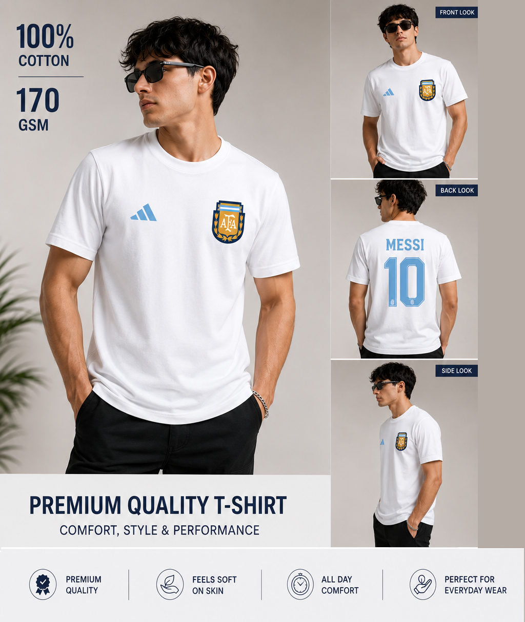 argentina premium world cup t shirt 2026 white argentina premium world cup t shirt 2026 white