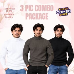 𝐓𝐮𝐫𝐭𝐥𝐞 𝐍𝐞𝐜𝐤 Black-White-Coffee 3 Pcs Combo