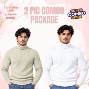 𝐓𝐮𝐫𝐭𝐥𝐞 𝐍𝐞𝐜𝐤 Cream-White 2 Pcs Combo
