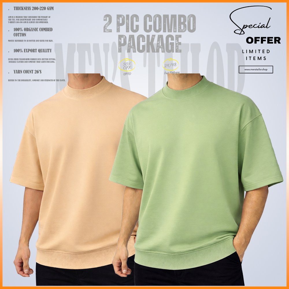 đđ¨đđ¤ đđđđ¤ đđĢđ¨đŠ đđĄđ¨đŽđĨđđđĢ _ 2 pic Combo Offer 200+ GSM_ đģđđđđ đĒđđđđđ đđđđđđ - Cream - Sage Green