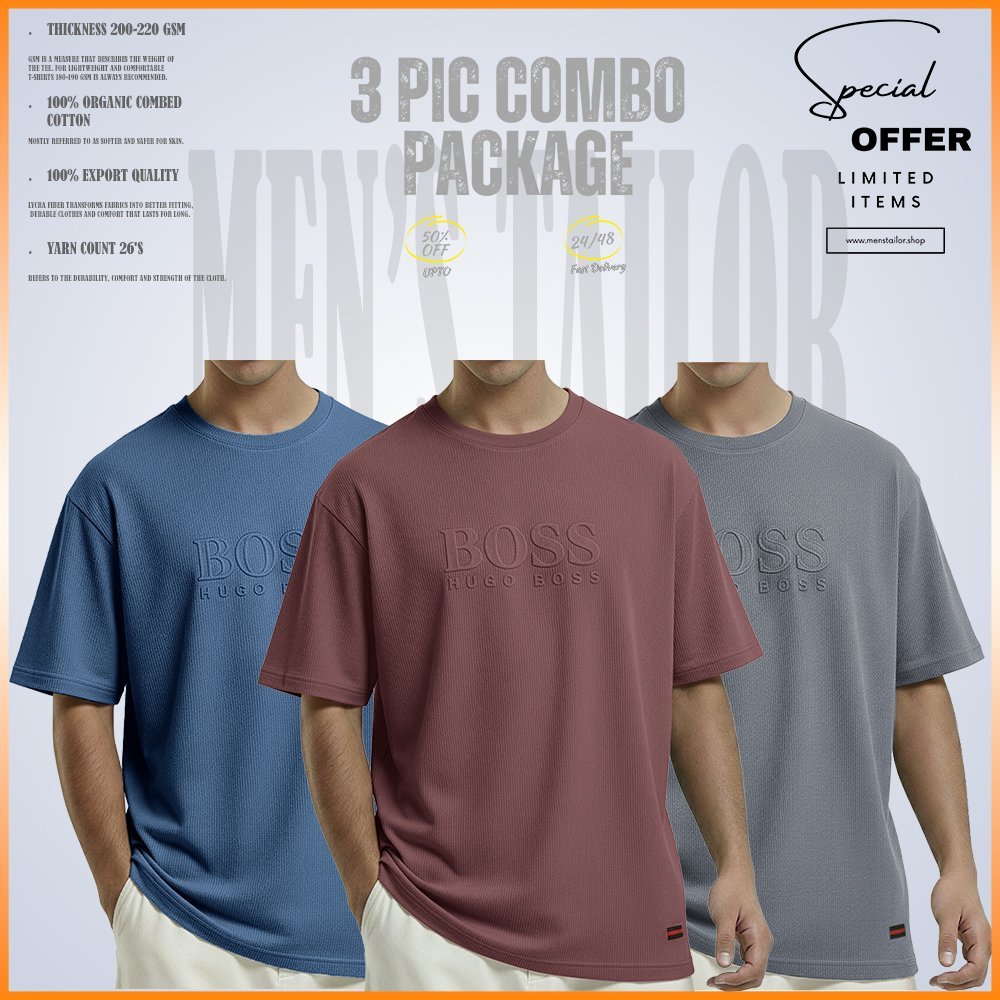 Premium Drop Shoulder 220+ GSM 2/2 Rib Fabric Ash Blue - Ash Rose - Light Grey