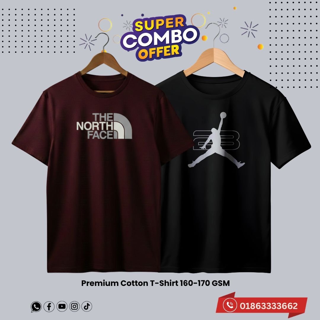 2C22 Premium Luxury Brand 2Pcs Combo T-shirt