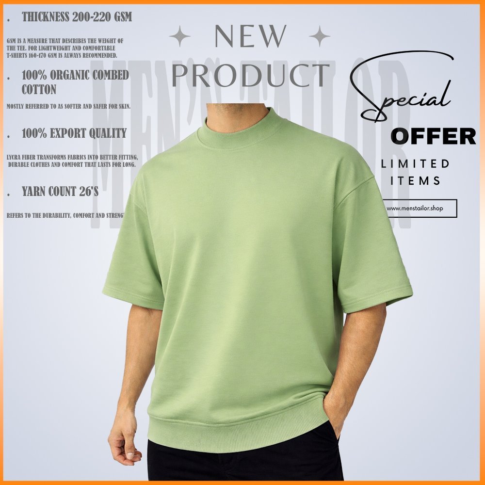 𝐌𝐨𝐜𝐤 𝐍𝐞𝐜𝐤 𝐃𝐫𝐨𝐩 𝐒𝐡𝐨𝐮𝐥𝐝𝐞𝐫 _ 1 pic Offer 200+ GSM_ 𝑻𝒆𝒓𝒓𝒚 𝑪𝒐𝒕𝒕𝒐𝒏 𝒇𝒂𝒃𝒓𝒊𝒄 - Sage Cream