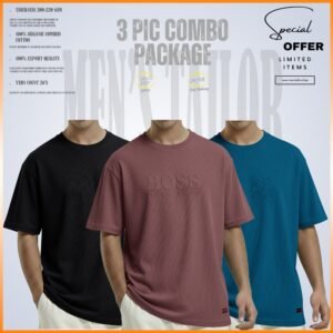 Premium Drop Shoulder 220+ GSM 2/2 Rib Fabric Black - Ash Rose - Petrol Blue