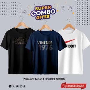 C-77 Premium Luxury Brand 3Pcs Combo T-shirt